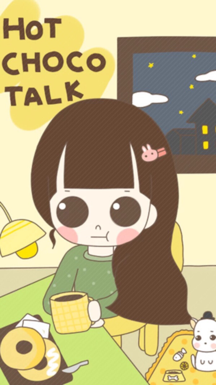 可爱 简单 插画 手绘 萌物#平铺 卡通 手机壁纸"