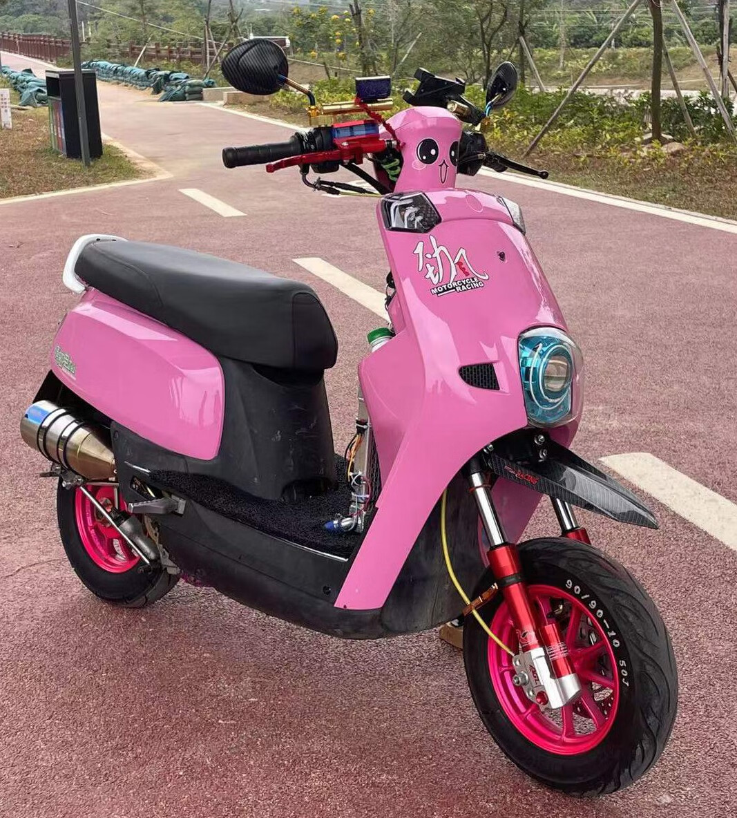 林海酷奇s5外壳cuxi三阳摩托车壳全套渐变碳纤维面板改装塑料件 22