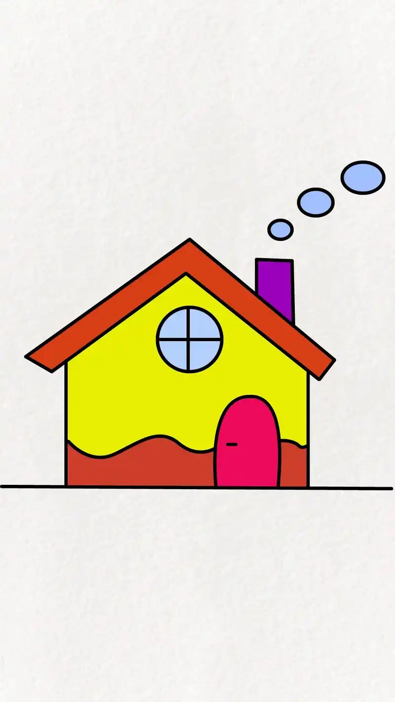 这样画的房子是不是很简单呢#简笔画 #画画 #一起学画画 # - 抖音