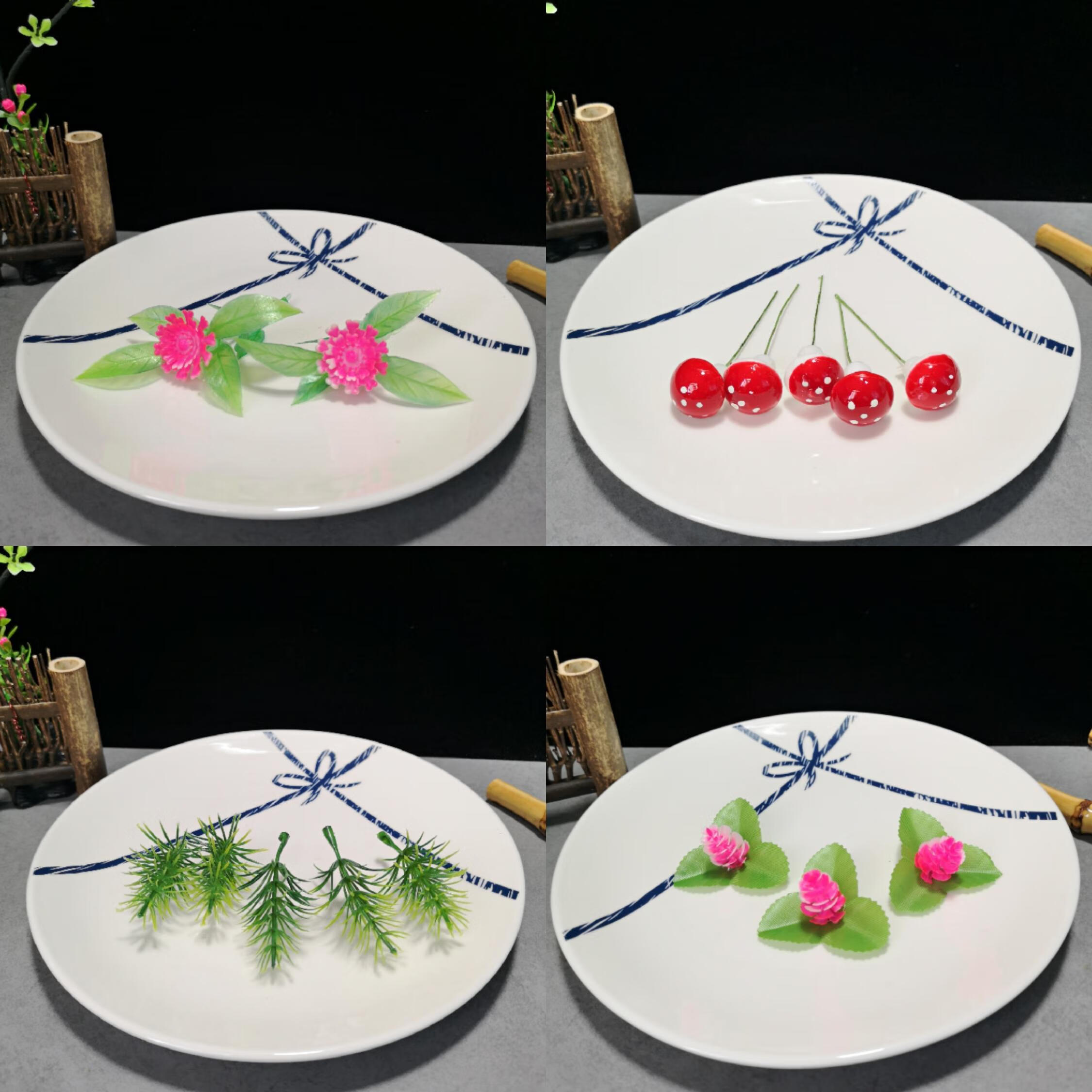 酒店婚宴摆盘花草冷菜装饰刺身点缀围边拼盘创意厨师盘饰用品摆件