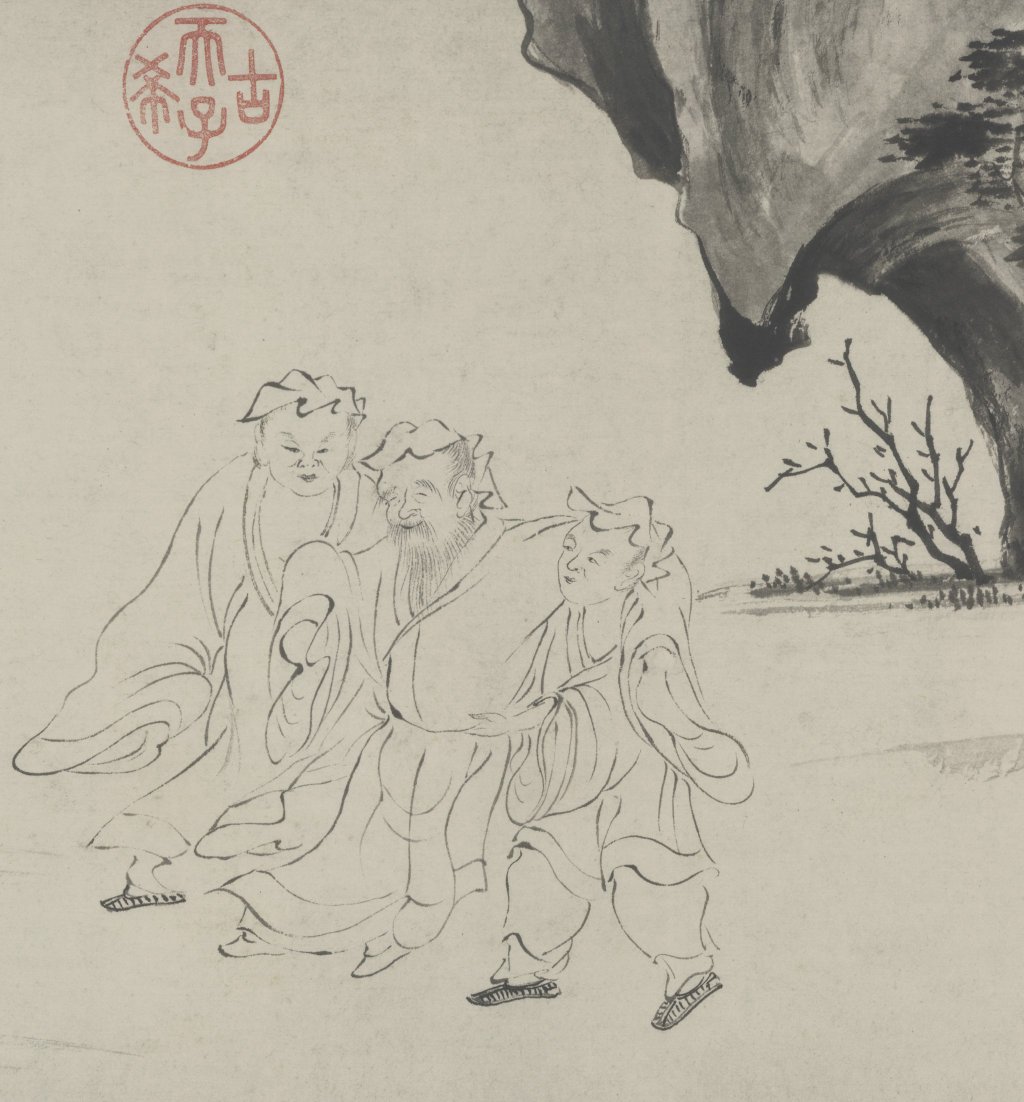 明 唐寅《临李公麟饮中八仙图》纸本白描,31.9×994.