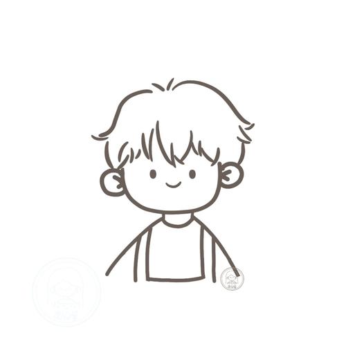 男生头像 我在你看不到的地方看了你好多次每天学一幅简笔画-可爱的