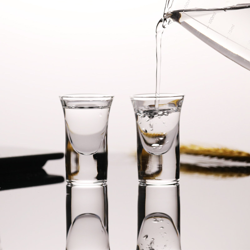 玻璃小号套装一口酒盅杯烈子弹2两白酒杯饭店白酒杯