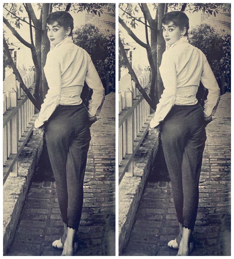 1953年,法国,回眸一笑百媚生的赫本女士,这背影,秒杀所有.