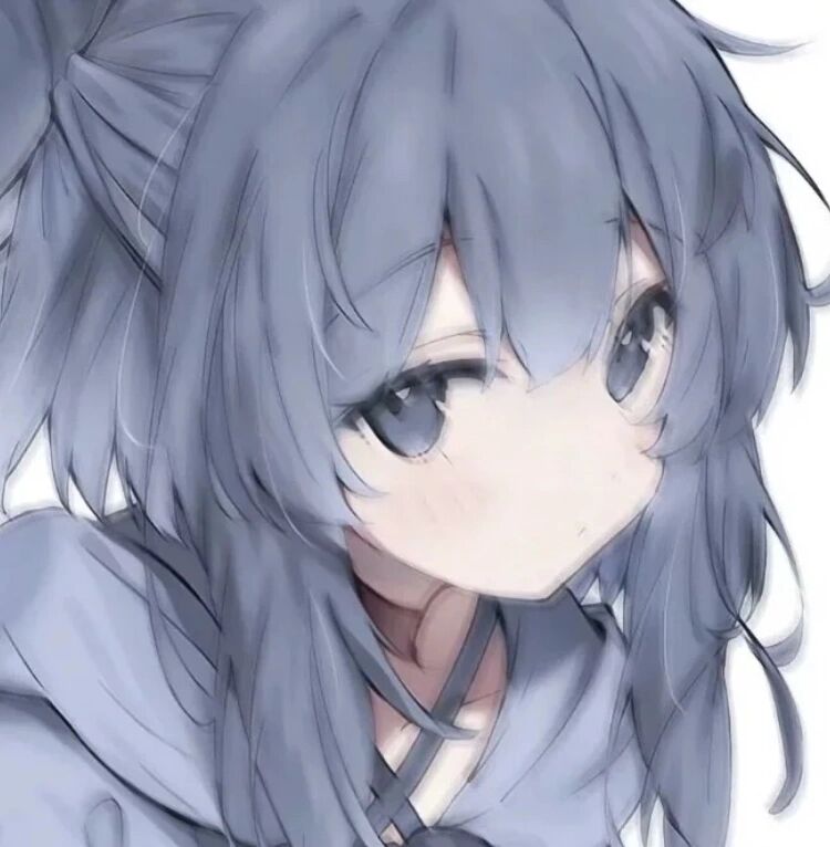 蓝发女生动漫头像