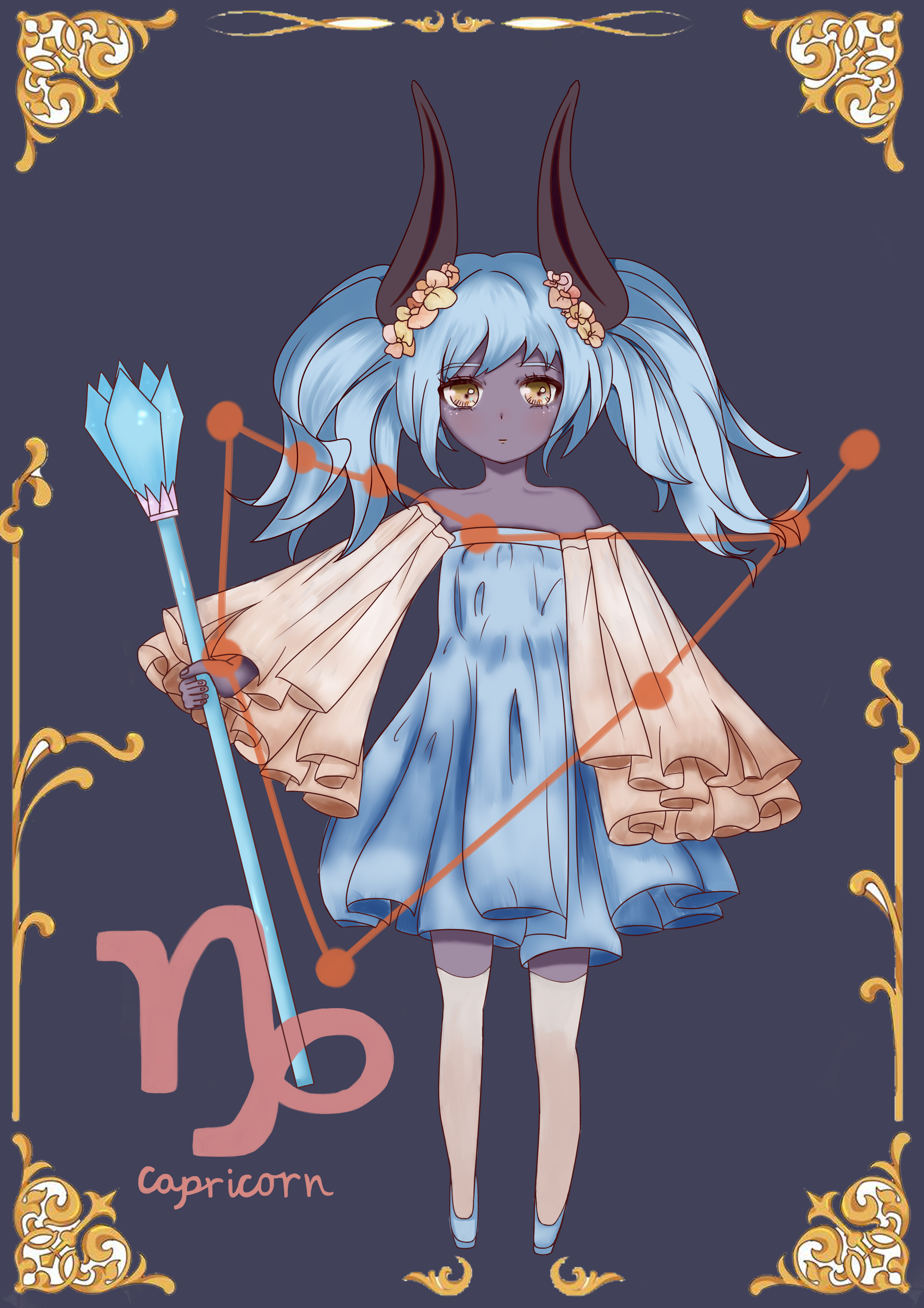 十二星座之摩羯座(插画)