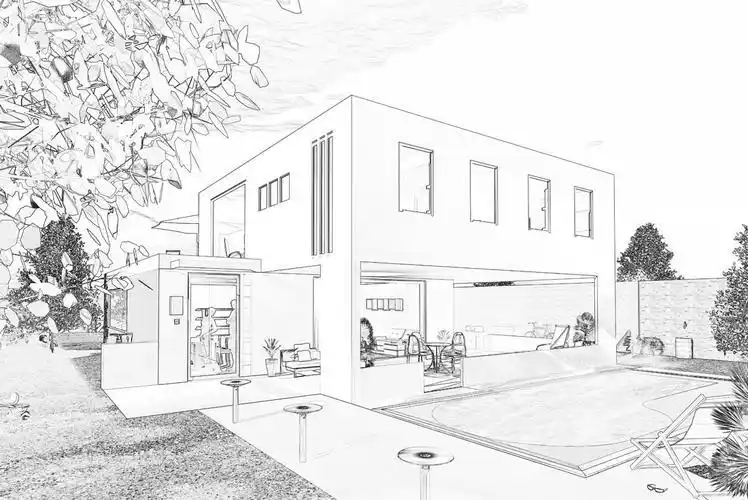 别墅房子简笔画 别墅房子简笔画豪华