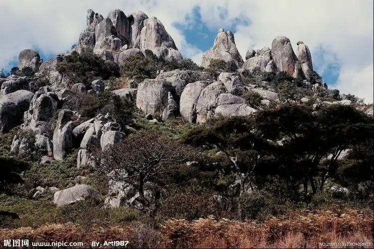 山上怪异的石头图片