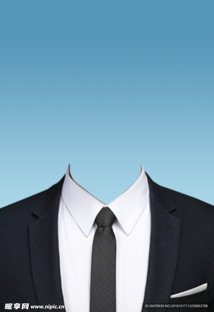 西装 证件照 黑色 男 寸照设计图__psd分层素材_psd分层素材_设计图库