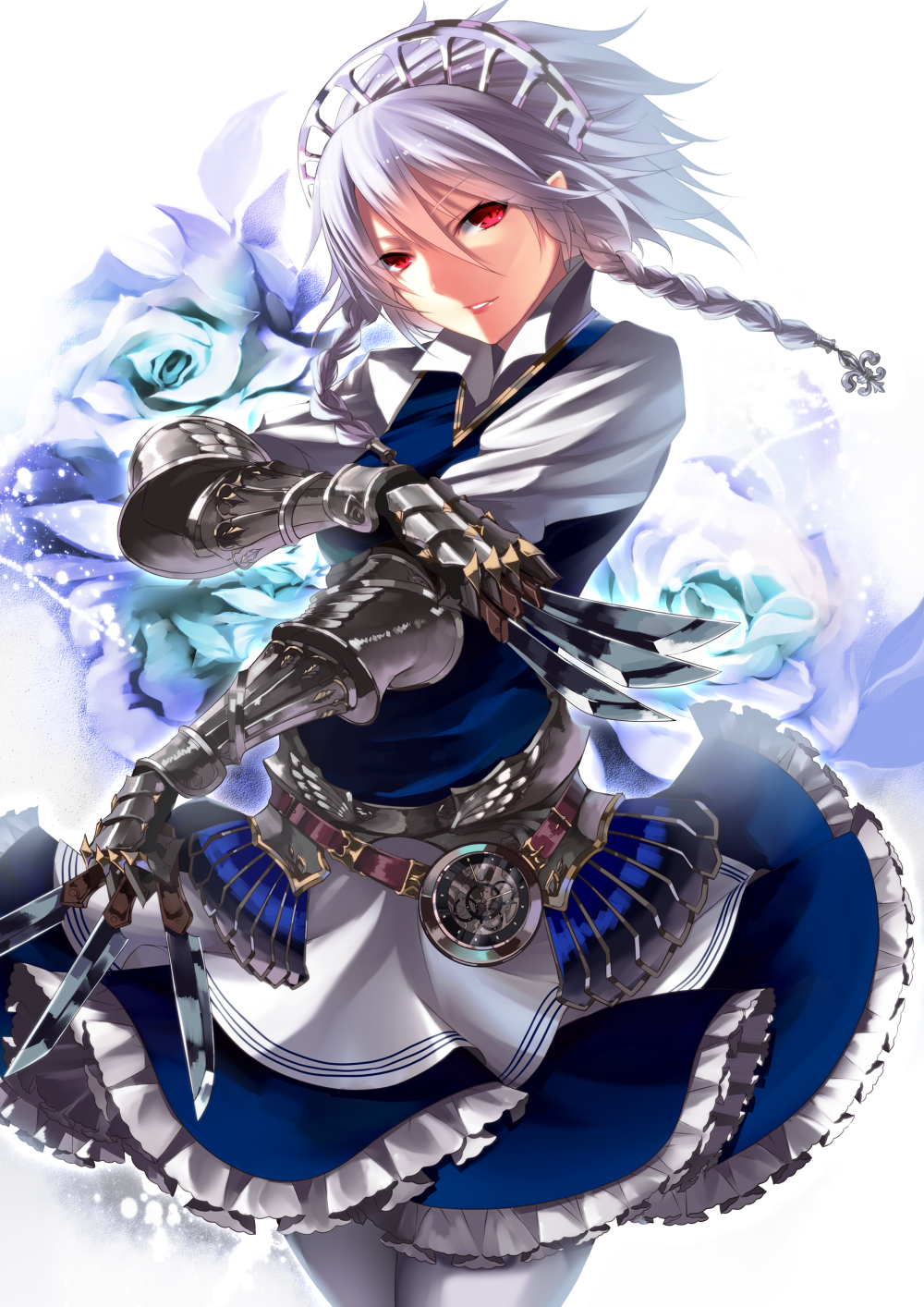 武装给仕十六夜咲夜 p站 二次元 插画 手绘 头像 东方project 幻想乡