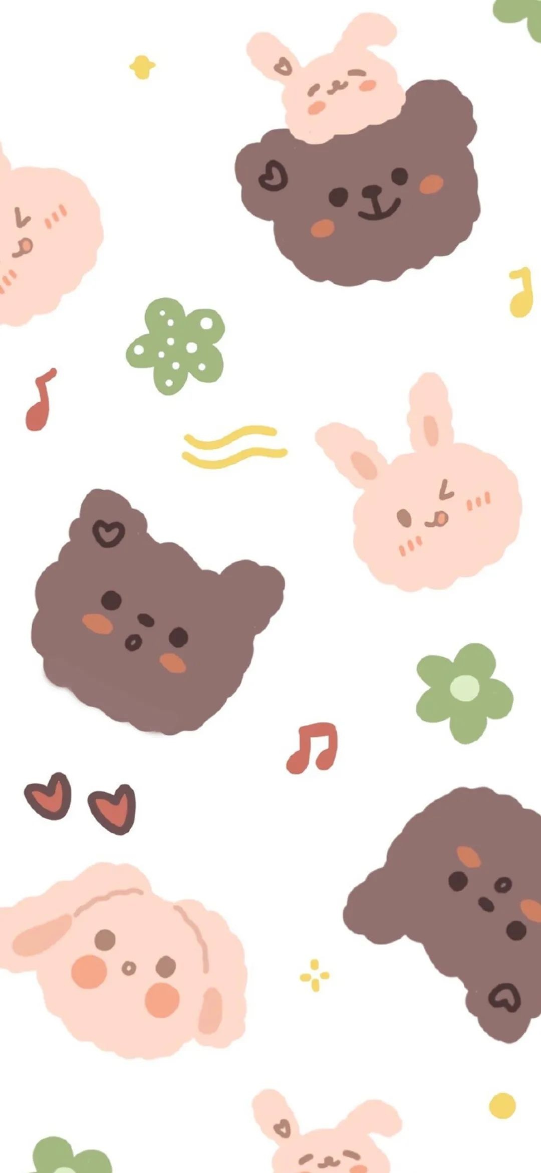 卡通小熊壁纸白底可爱简约聊天背景