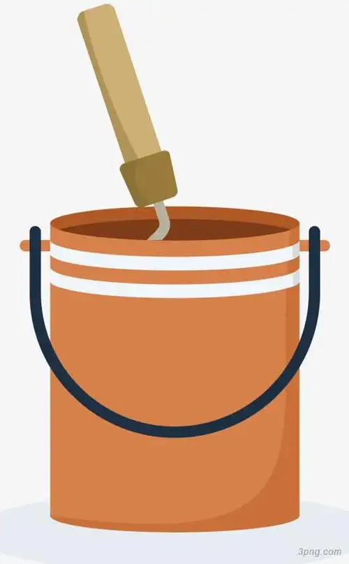 刷子迷你风格矢量油漆桶png素材透明免抠图片-卡通手绘