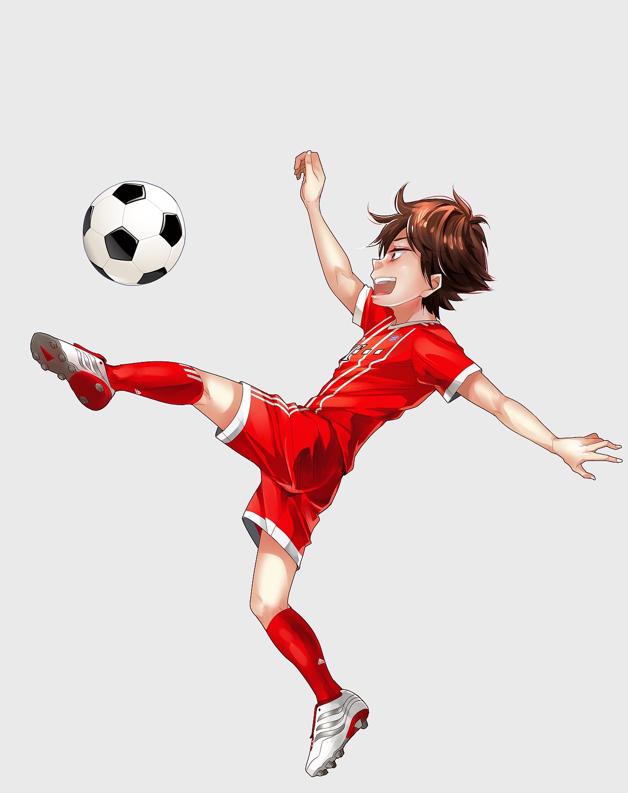 动漫 插画 足球