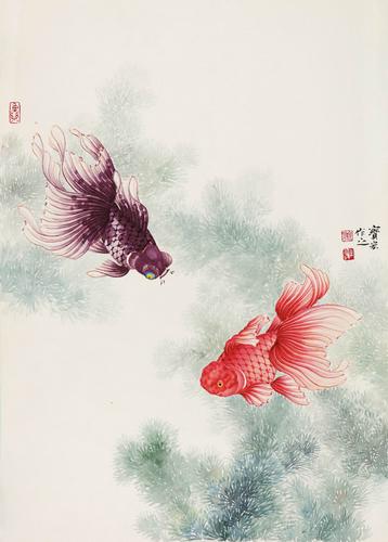 相忘勺水窄不羡五湖宽画家姜宝宏笔下的金鱼