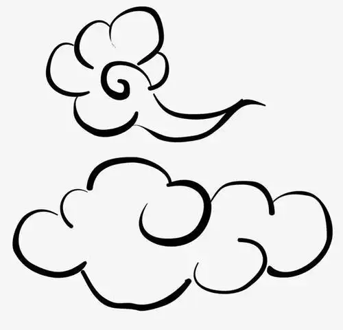 手绘线条黑色云彩