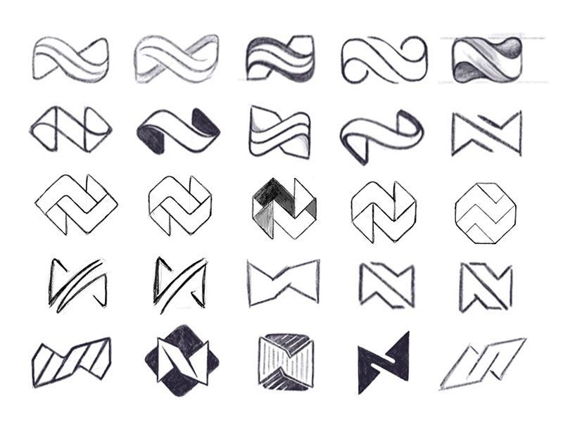 25款n字母手绘logo设计