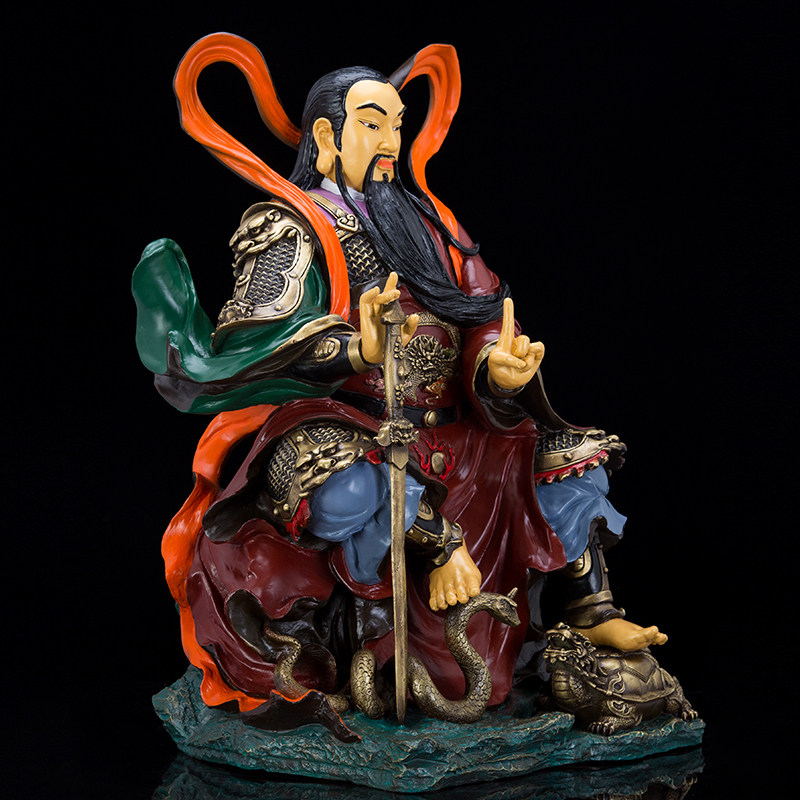 大帝26寸玄天上帝神像玄武真武纯铜彩绘居家摆件