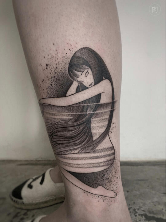 女小腿纹身图案大全