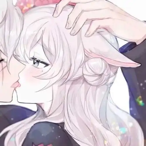 亲亲情侣头像动漫