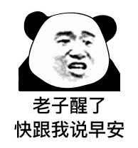 老子醒了,快跟我说早安_表情包_斗图图片