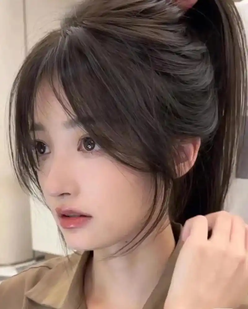 女生减龄显脸小气质刘海 女生减龄瘦脸刘海八字刘海中 - 抖音