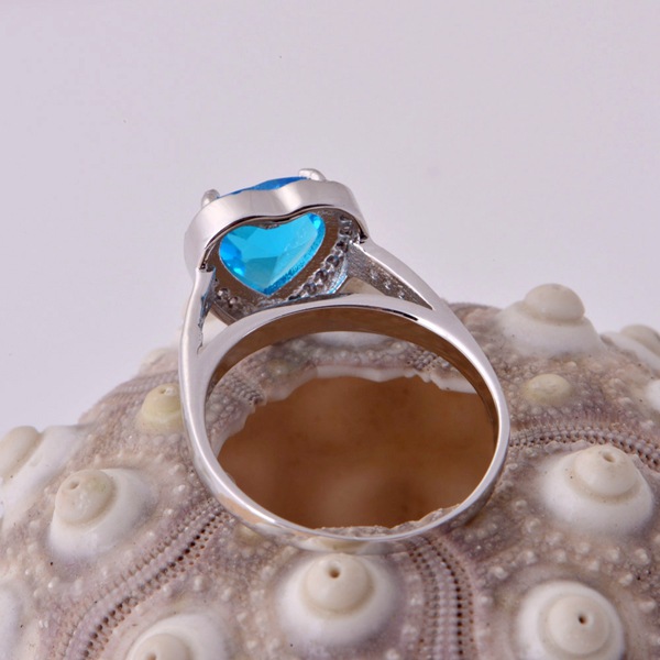 镀18k白金套装 海洋之心 套装 微镶套装 925纯银套装 订做 银饰品