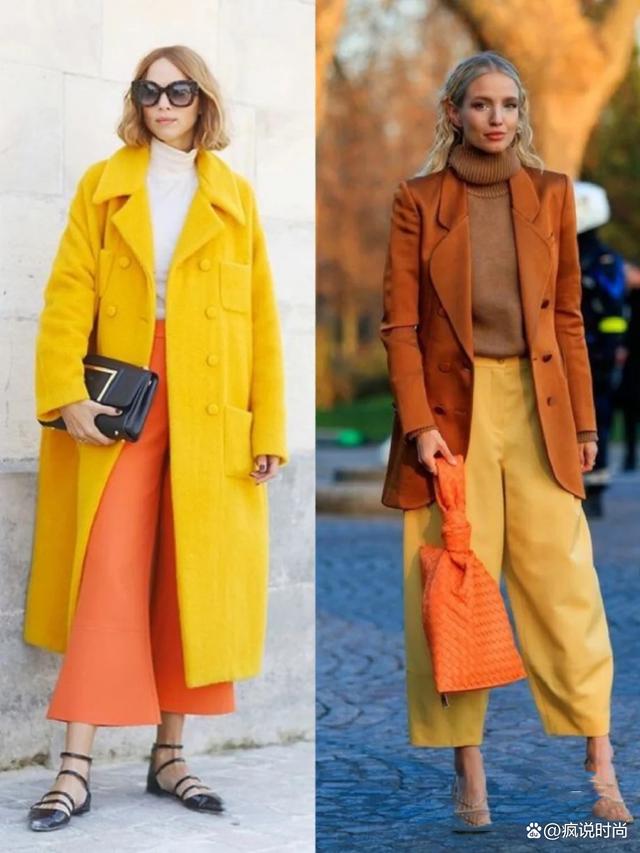 但总是穿着深色系的服装,少了年轻的活力,不妨试一些高级的邻近色搭配