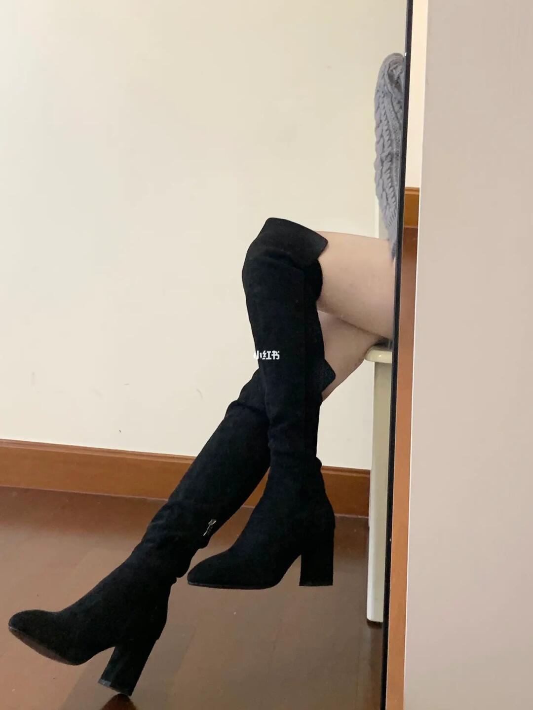 第一次尝试158也能穿的过膝靴