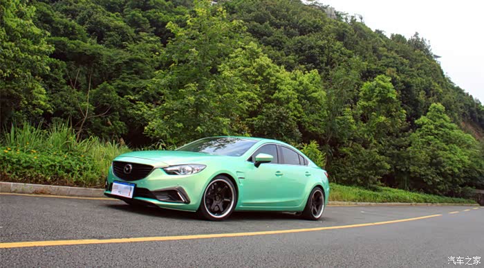 年轻就要有激情-马自达阿特兹改装 全车改色薄荷绿