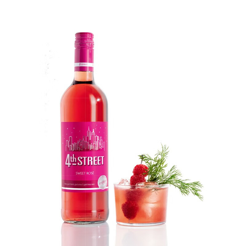 hof没货下架南非国家进口 4th street四街玫瑰红葡萄酒 南非红酒 单支