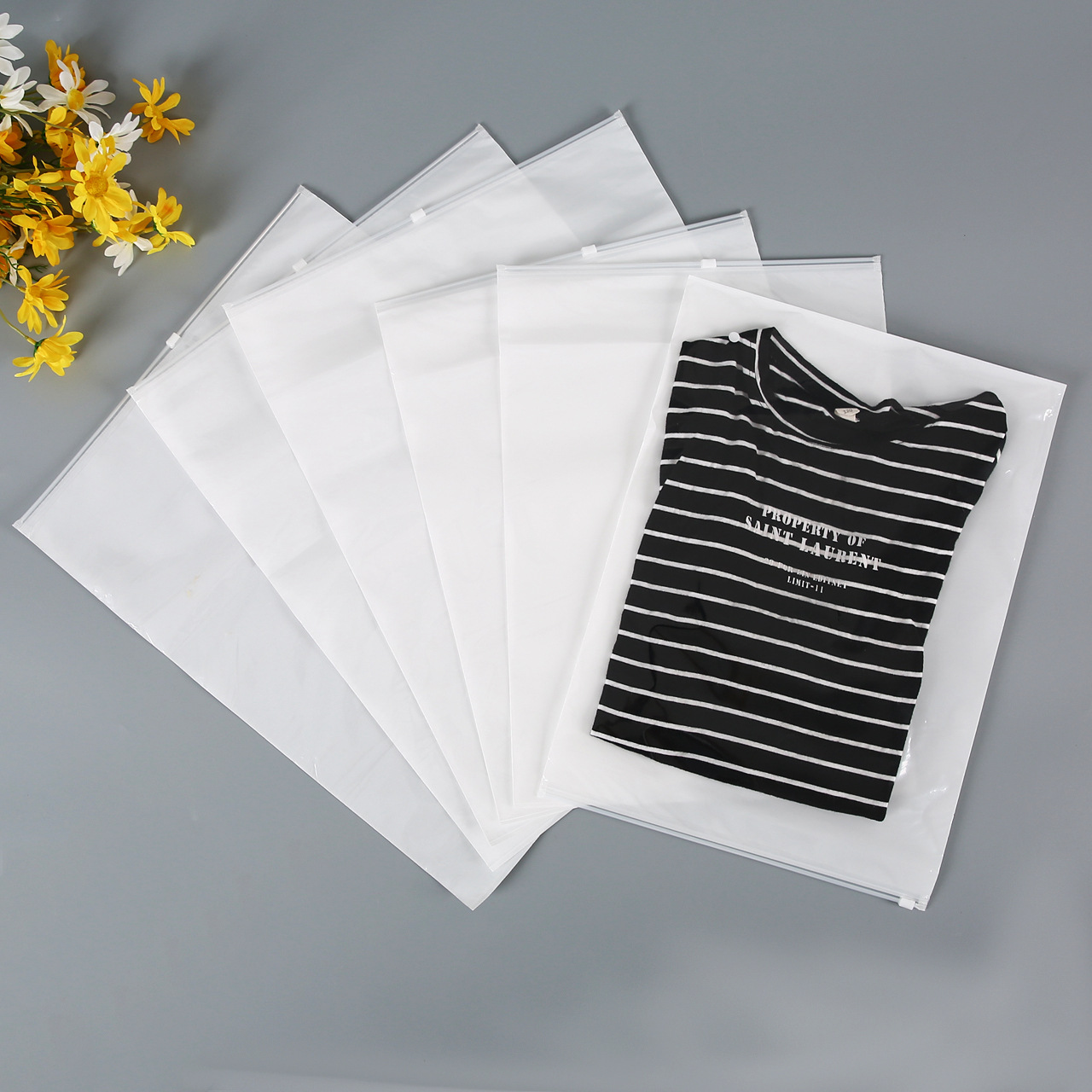无纺布半透明服装拉链袋衣服包装袋t恤衬衫衣服打包袋pe自封袋子