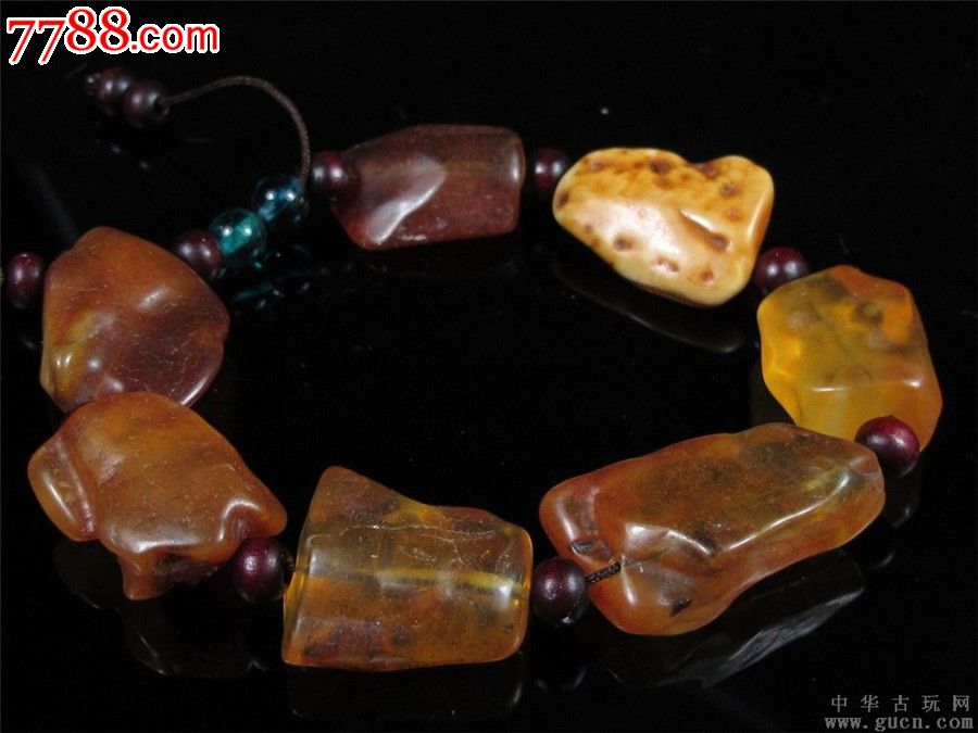 天然琥珀蜜蜡原石籽料手链-价格:680元-se32201475-琥珀手串/手饰