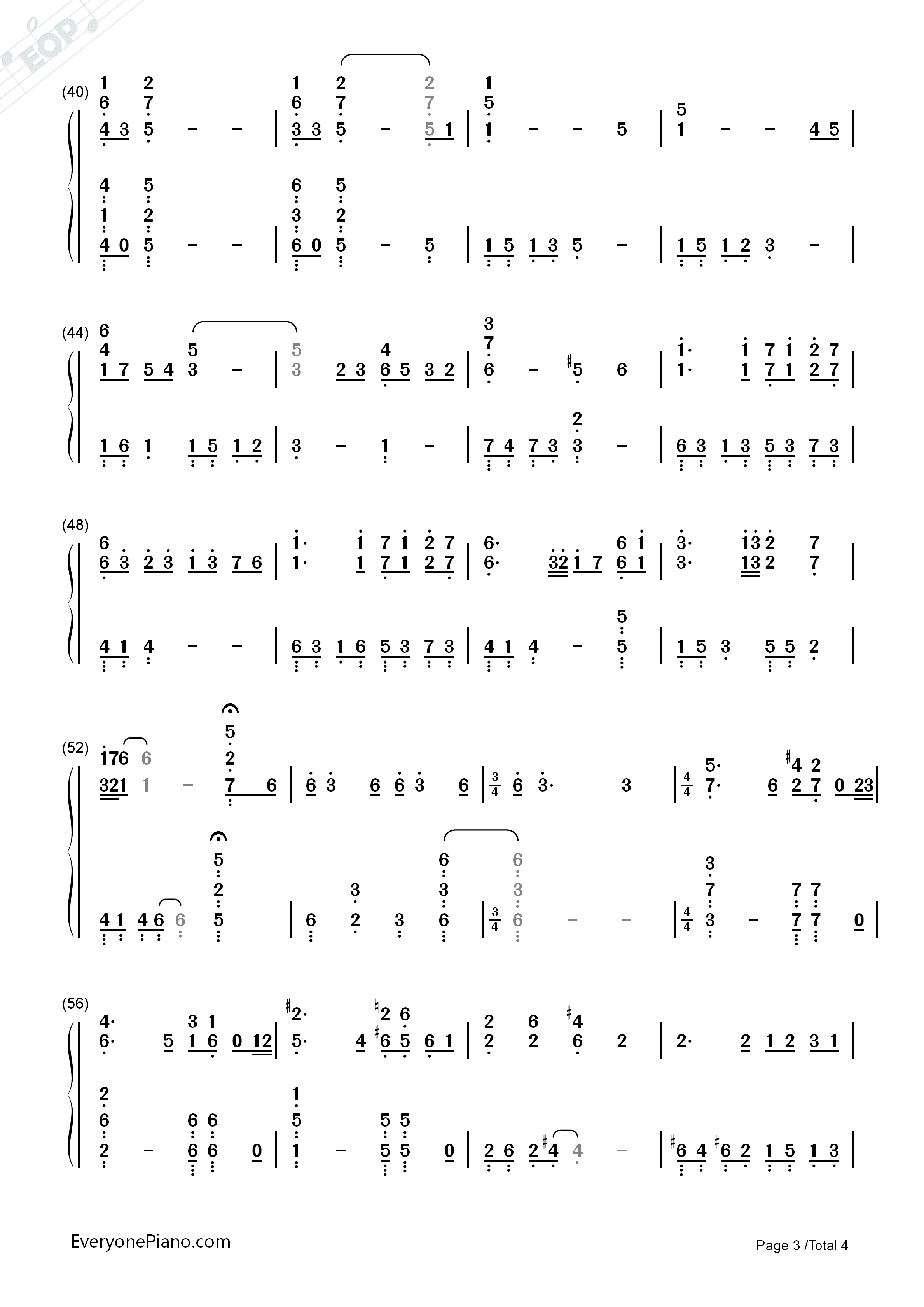 memory-记忆双手简谱预览3