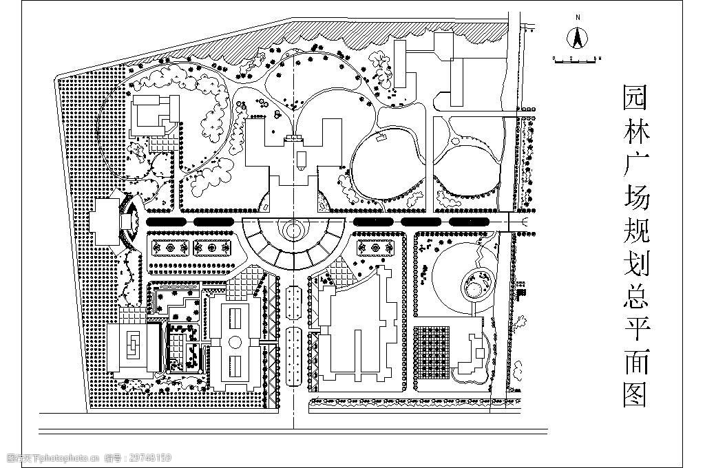 某园林广场规划设计平面图