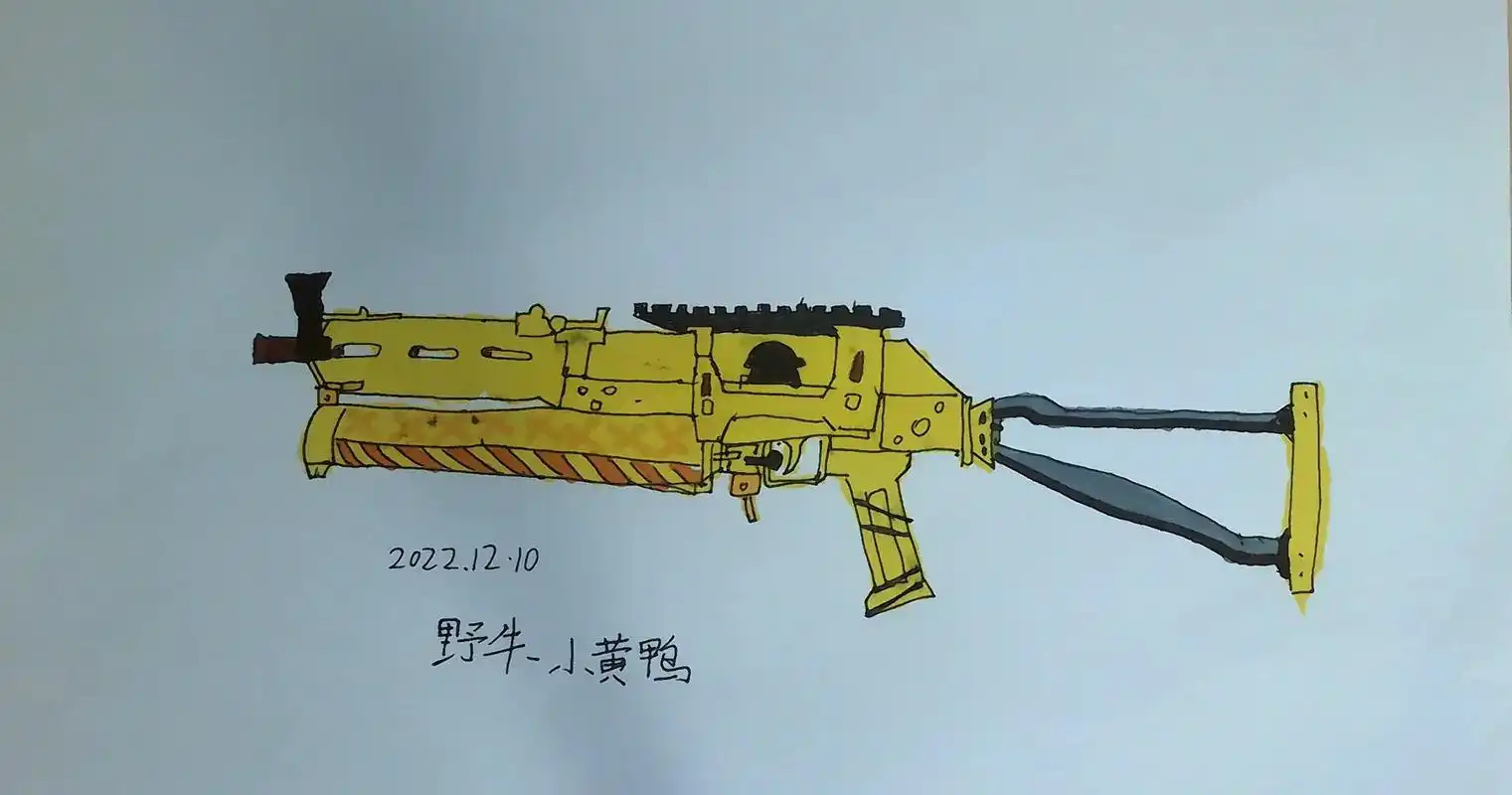 儿子的绘画作品--和平精英枪械. - 抖音