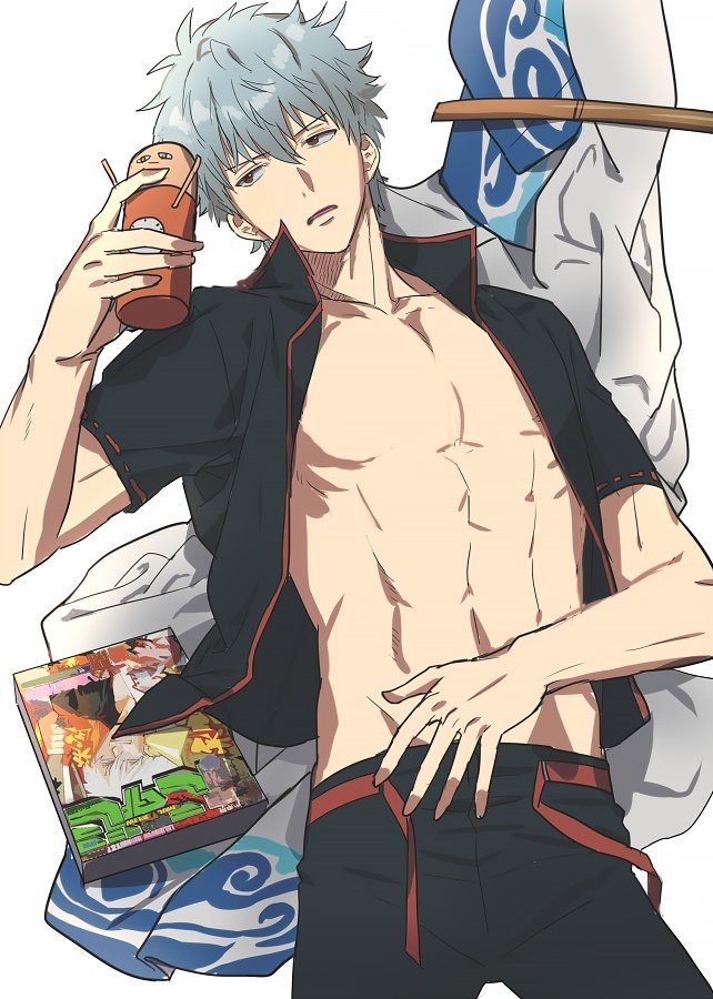 动漫壁纸超话#银魂#土方和银桑的腹肌!我是可以的!(twi:sampledal)