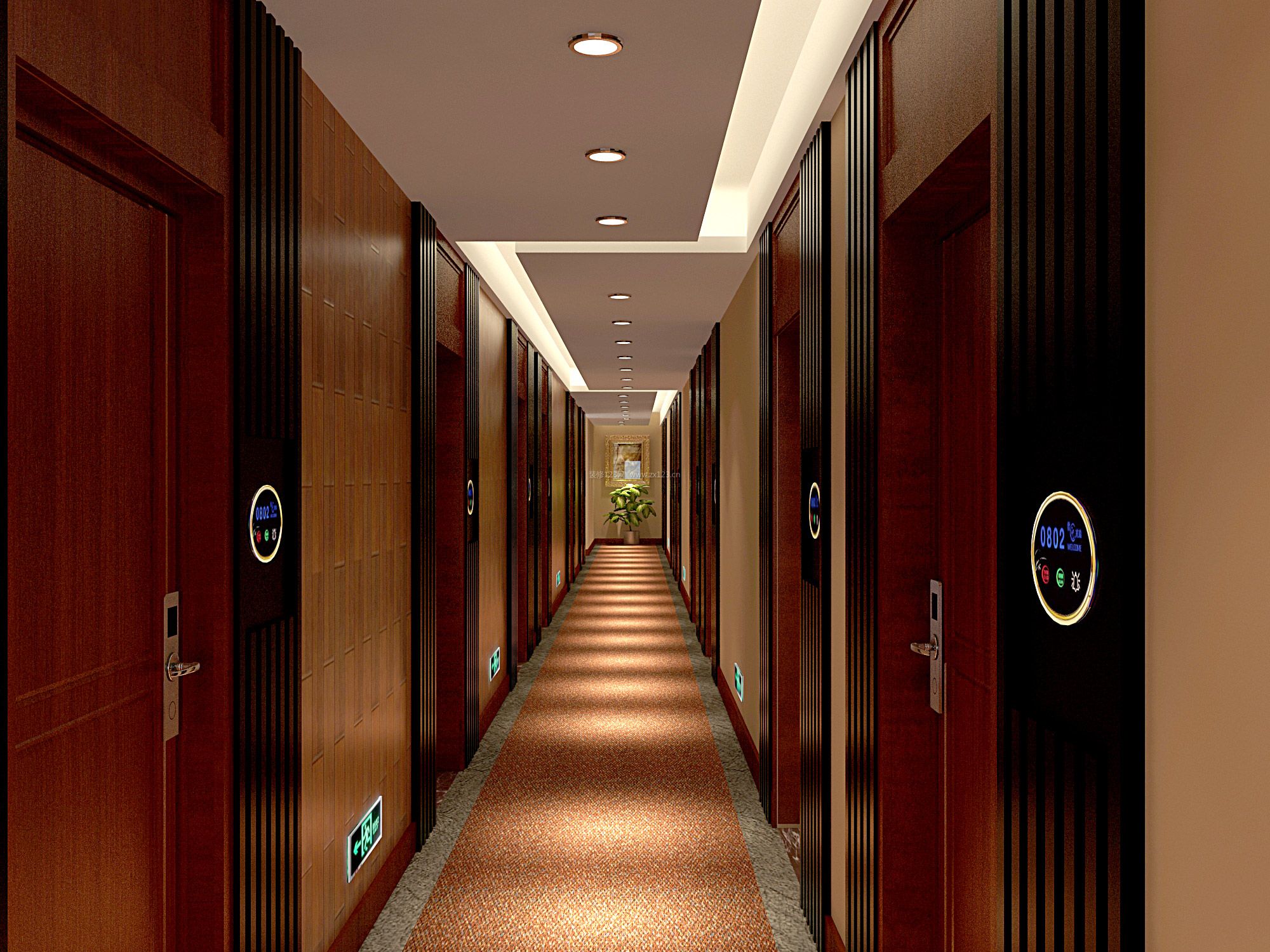 豪华宾馆室内过道装修效果图片