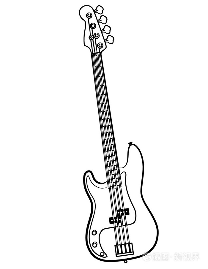 低音电吉他艺术线条