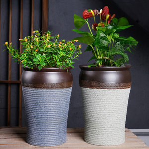 紫砂花盆兰花盆大口径君子兰盆陶瓷兰草盆专用盆高筒老桩绿植盆栽