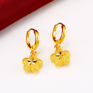 24k黄金耳钉999足金转运珠耳坠女520结婚送礼自用黄金耳环妈妈款