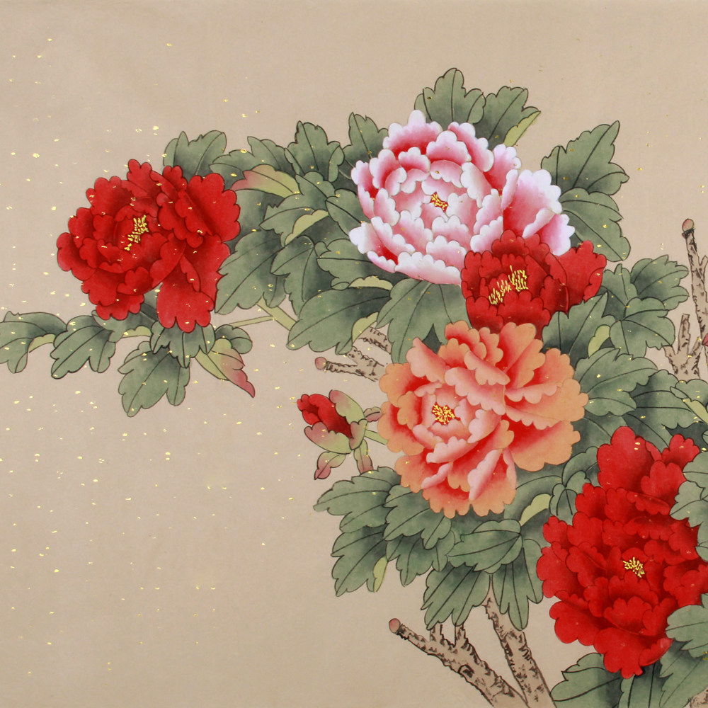 吴绍正《精品工笔牡丹之六 春色满国》