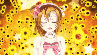 小美女甜美可爱唱歌花朵gif动图_动态图_表情包下载_soogif