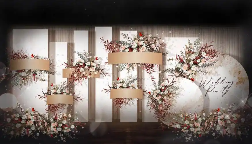 红白撞色西式婚礼含四大