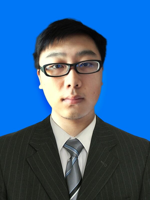 照片p成二寸西服领带蓝底的