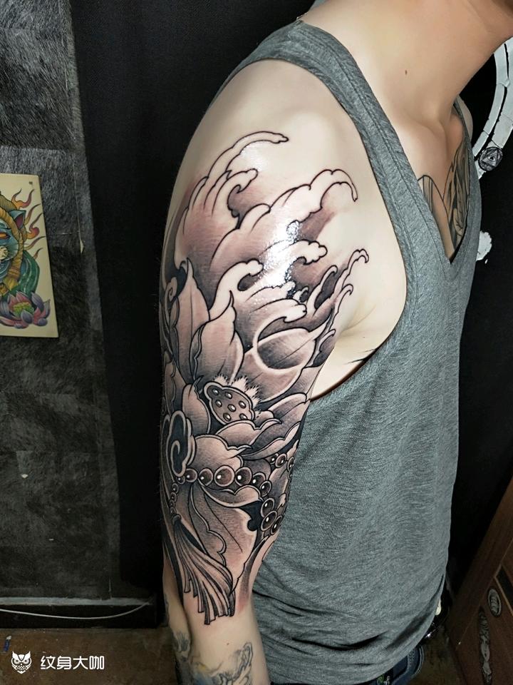 荷花_纹身图案手稿图片_刺尊的纹身作品集