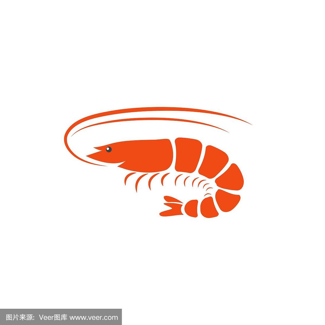虾矢量图标插图