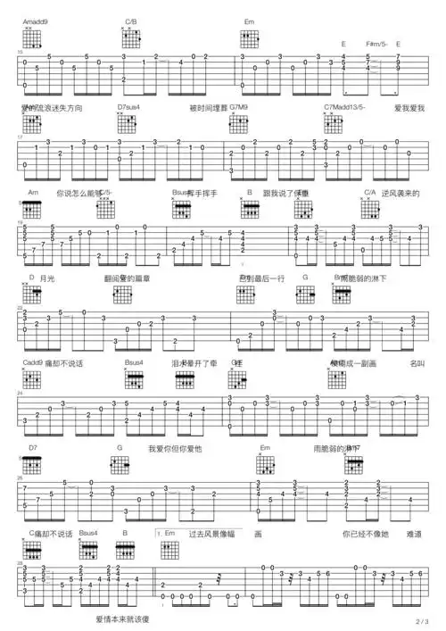 南拳妈妈你不像她吉他谱