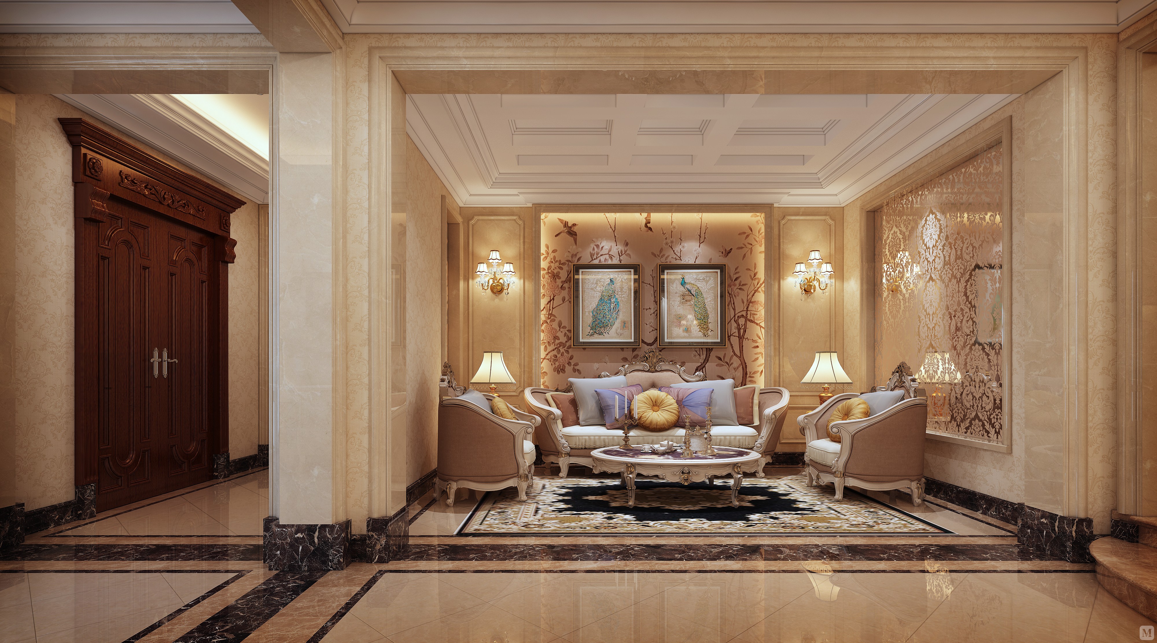 3万370㎡美式复式装修香山别墅美式风格