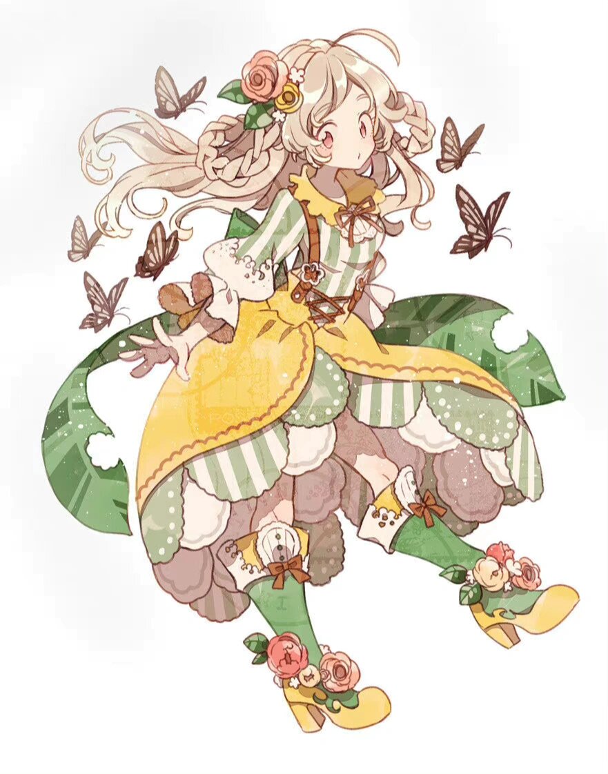 动漫人物|洛丽塔风格 配饰华丽的可爱少女 日本插画师上倉エク 67