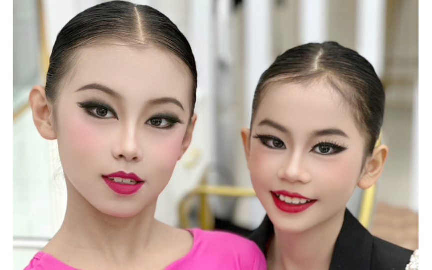 拉丁舞#少儿舞台妆#彩绘#南沙化妆 梳最干净的头发,跳最热爱的舞蹈